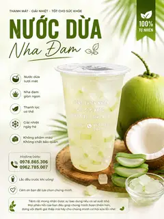 Hình ảnh Nước Dừa Cùi Non Mềm Nha Đam Thanh Mát
