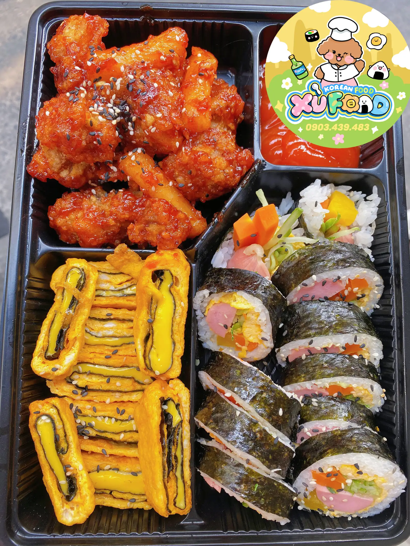 Set 1 - kimbap thường - gà mật ong - trứng cuộn phô mai - 170.000 ₫ tại Xù Food - Kimbap & Mì Trộn - Trần Hưng Đạo