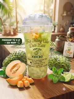 Hình ảnh trà dưa lưới mãng cầu 