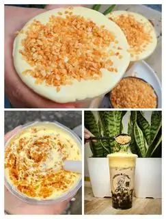 Hình ảnh trà sữa machiato kem trứng vụn dừa nướng 