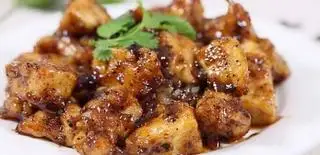 Hình ảnh combo cơm gà viên sốt tiêu đen+pepsi