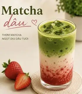 Hình ảnh Matcha latte dâu