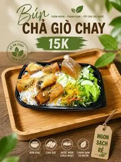 Bún chả giò chay - 23.000 ₫ tại Quán Chay Bồ Đề Tân Phú - Cơm Thập Cẩm, Bún Huế Chay & Hủ Tiếu Chay - Đàm Thận Huy