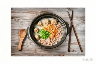 Hình ảnh Cháo thịt bằm bò viên