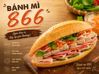 Bánh mì chả lụa - thịt nguội - 33.000 ₫ tại Bánh Mì Thịt 866 - Trường Sa