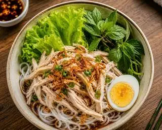 Bún Nước Tương Gà Ta Xé + Trứng gà - 50.000 ₫ tại Bún Nước Tương - Nhà Dậu - Khánh Hội