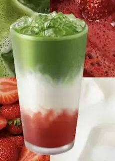 Hình ảnh matcha mix vị dâu
