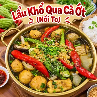 Hình ảnh LẨU KHỔ QUA CÀ ỚT Full Toping 40 viên + 2 Mì Gói