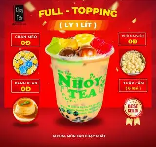 Trà Sữa (Full Topping / 1 Lít) - 59.112 ₫ tại Nhoy Tea - Trà Sữa & Bánh Tráng - Âu Cơ