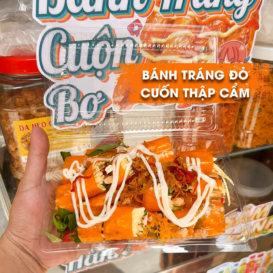 Bánh Tráng Đỏ Cuốn Thập Cẩm - 35.000 ₫ tại Ăn Vặt Sutin - Bánh Tráng Trộn, Tré Trộn & Trà Trái Cây - Lê Văn Quới