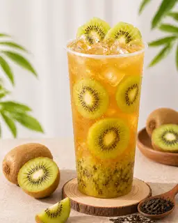 Hồng trà KIWI  - 30.000 ₫ tại Bún Thái, Lẩu Ly & Cá Viên Nhà Bé Nọng - Hoàng Xuân Nhị