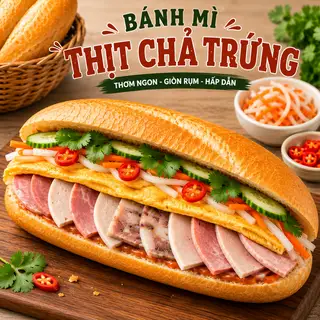 Hình ảnh Bánh mì thịt chả trứng