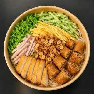Hình ảnh Bún Nước Tương Đầy Đủ Tặng Trà Đá