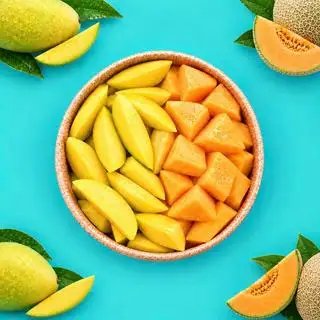 Hình ảnh  Xoài + Dưa lưới 