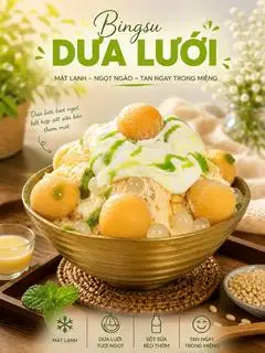 Bingsu Dưa Lưới - 152.000 ₫ tại 0°C Bingsu & Tea - Coffee - Đường Số 17A
