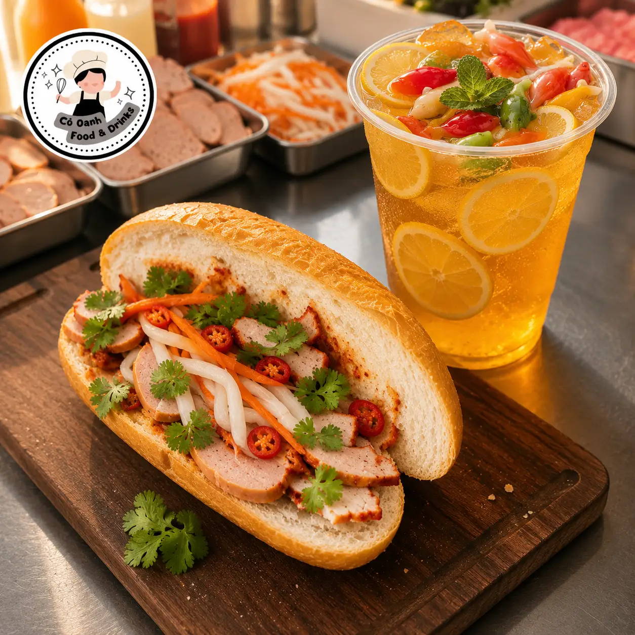 Hình ảnh Combo bánh mì - nước