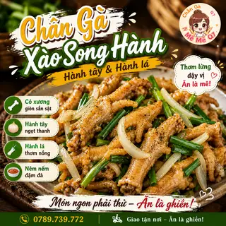 CHÂN GÀ XÀO SONG HÀNH ( Hành tây - lá) - 79.000 ₫ tại Chân Gà Mễ Mễ - Lê Văn Lương