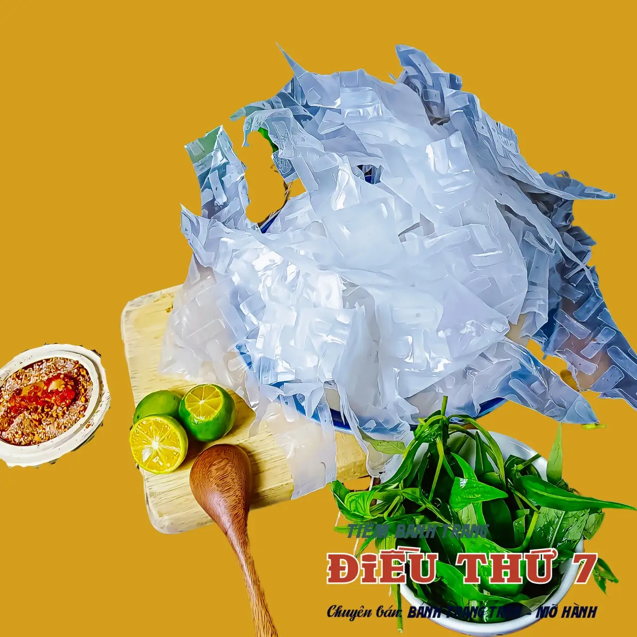Hình ảnh Bánh Tráng Chấm Hành Phi