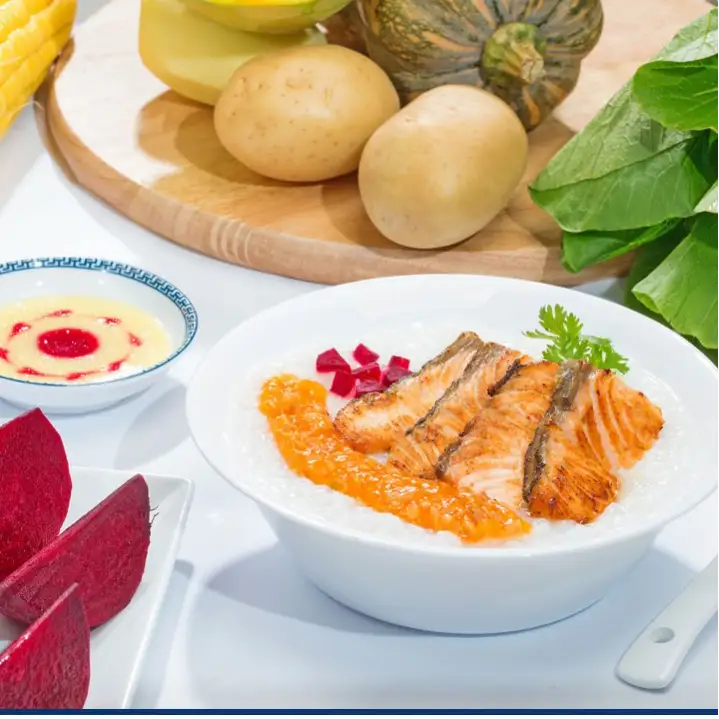 Cháo cá hồi sốt Gấc - 45.000 ₫ tại Cháo Dinh Dưỡng Việt Soup - Sinco