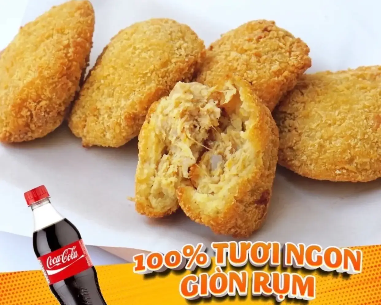 Hình ảnh Combo 5 Bánh Gà Phô Mai + Coca Cola