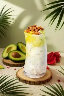 Hình ảnh Sữa dừa topping bơ - Coconut avocado smoothie - Sinh Tố