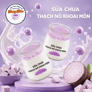 Hình ảnh sữa chua thạch nổ khoai môn