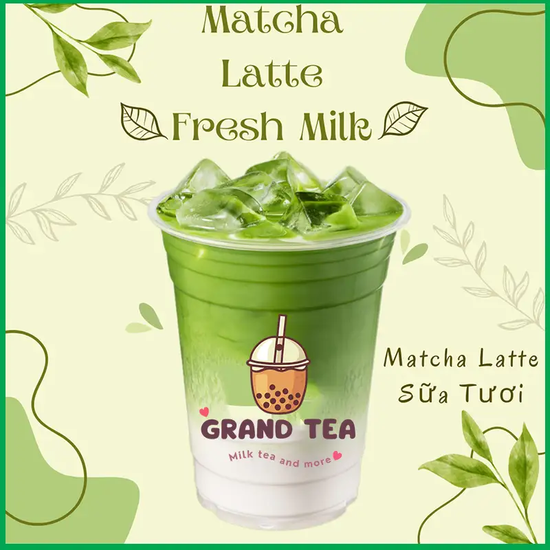 Matcha Latte Sữa Tươi | Fresh Milk Matcha Latte - 65.000 ₫ tại Grand Tea - Trà Sữa & Nước Dừa Sinh Tố Đá Xay - Bình Lợi