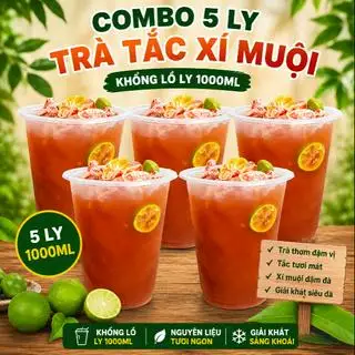 Hình ảnh Combo 5 Ly Trà Tắc Xí Muội Khổng Lồ Ly 1000ml