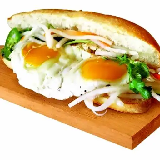 Bánh mì trứng ốp la 2 trứng - 23.000 ₫ tại Bánh Mì Chả Cá Biển Má Hải - Nghĩa Phát