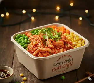 Hình ảnh Cơm trộn gà xào kim chi