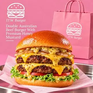 Hình ảnh ITW9 Double Australian beef burger with premium honey mustard -Free 1 drink