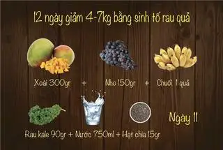 Hình ảnh Ngày 11 Xoài Chuối Nho Hạt Chia Cải Kale