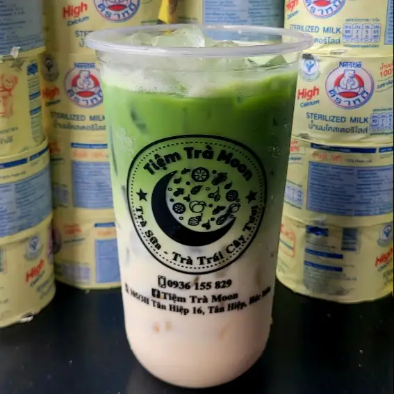 Hình ảnh Matcha latte sữa gấu