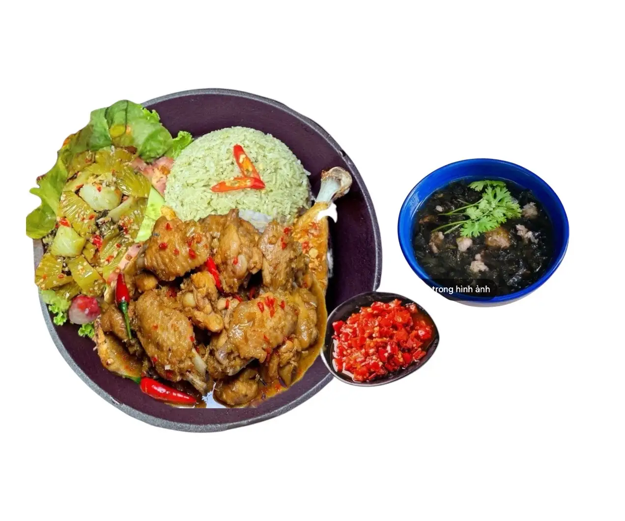 Cơm gà xào xả ớt + 1 canh rong biển - 69.999 ₫ tại Chicken Baby - Cơm Gà & Mì Trộn - Phạm Viết Chánh