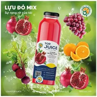 Nước ép lựu đỏ mix nho cam dền - 89.000 ₫ tại Louis Top Juice - Nước Ép - Trà & Sữa Hạt - Lê Thánh Tôn
