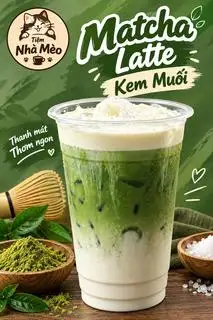 Hình ảnh matcha latte kem muối