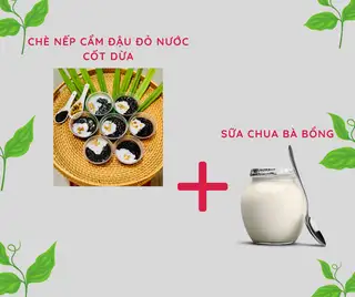 COMBO 8 (1 chè nếp cẩm đậu đỏ nước cốt dừa - 3 sữa chua Bà Bổng) - 55.000 ₫ tại Chè Tàu Hủ Bà Bổng - Lê Quang Định