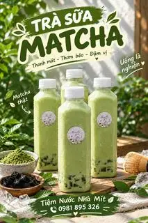 Hình ảnh Combo 3 chai trà sữa matcha