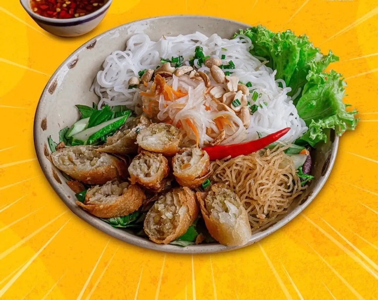 Bún Chả Giò Chay - 36.000 ₫ tại Diệu Hạnh Chay - Cơm Sườn Bì Chả Chay & Bún Thịt Nướng Chả Giò Chay - Trần Tấn