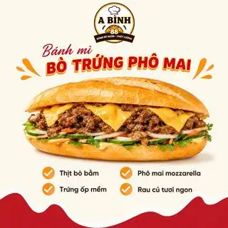 bánh mì bò nướng phô mai - 65.000 ₫ tại Bánh Mì A Bình 88 - Võ Duy Ninh