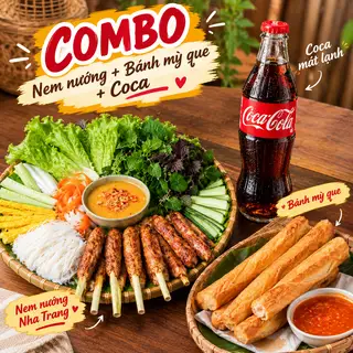 Hình ảnh Hẹn Kèo 2 Người | Nem Nướng + 10 Bánh Mì Que + 2 Coca