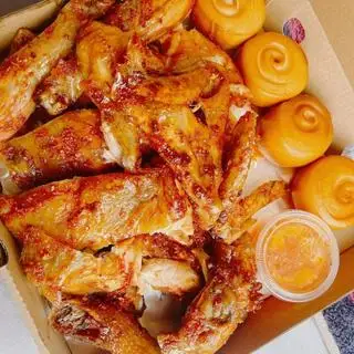 Hình ảnh combo Gà quay nướng bánh bao cơm lam 