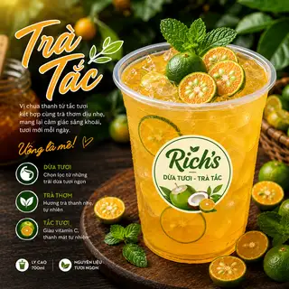 Trà Tắc Tươi - 700ml - 22.000 ₫ tại Dừa Tươi & Trà Tắc - Rich's - Điện Biên Phủ
