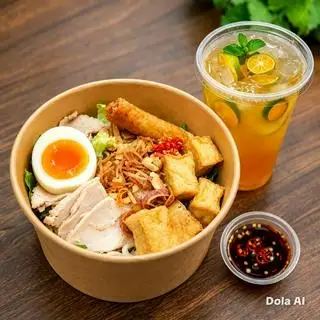 bún nước tương+1ly trà tắt  - 60.000 ₫ tại Quán Mẹ Kiệt - Bún Nước Tương & Bún Mắm Nêm - Nguyễn Văn Nghi