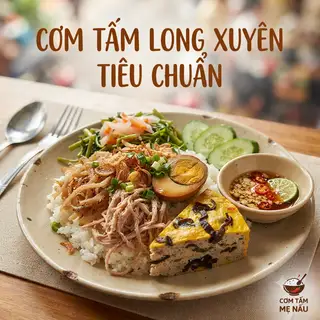 Cơm Tấm Long Xuyên Tiêu Chuẩn ( Thịt Sợi - Bì - Chả Hấp - Trứng kho ) - 89.000 ₫ tại Cơm Tấm Mẹ Nấu - Trần Hưng Đạo