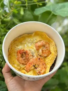 Hình ảnh Cơm gạo lứt tôm xào trứng