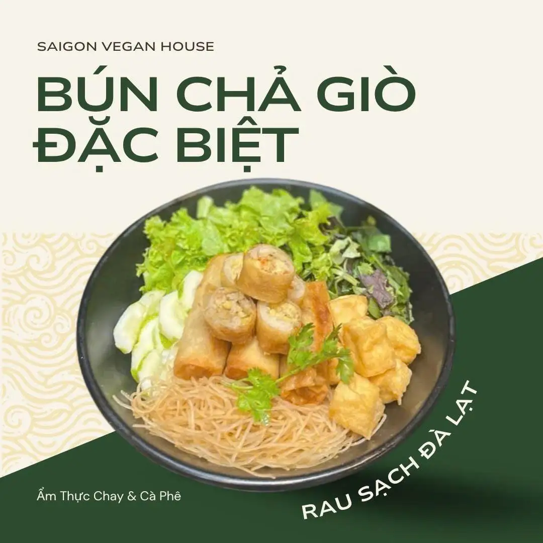 BÚN CHẢ GIÒ CHAY ĐẶC BIỆT - 79.000 ₫ tại SAIGON VEGAN HOUSE - Ẩm Thực Chay & Cà Phê - Lê Văn Sỹ