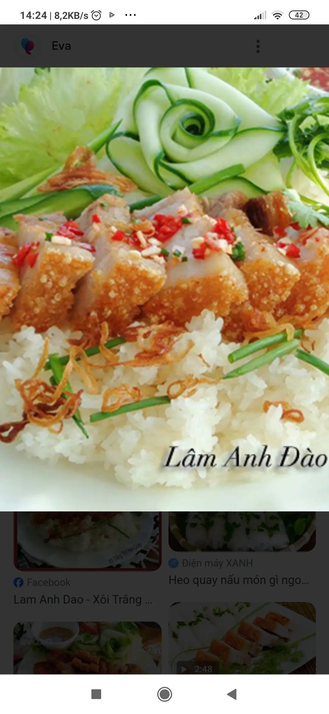 xôi heo quay  - 47.000 ₫ tại Bánh Mì Hà Nội - Lương Định Của