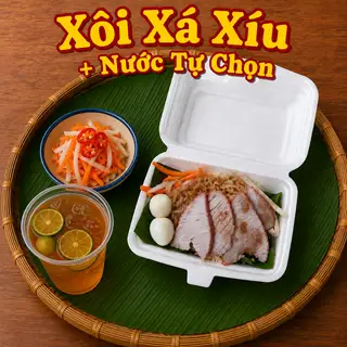 Xôi Xá Xíu + Nước Tự Chọn - 63.000 ₫ tại Xôi Cậu Ba Bi - Xôi Mặn, Gà Xé & Xá Xíu - Cách Mạng Tháng Tám