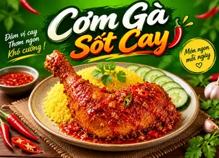 Hình ảnh Cơm Gà Sốt Cay